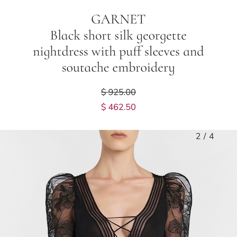 🆕TAGS🏷 La Perla Pink Silk Nightdress Puff Sleeve - Picture 2 of 8